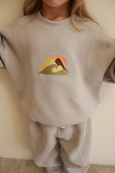 Oh La La Koala For Little Ones Stone Mountain Embroidered Sweatshirt