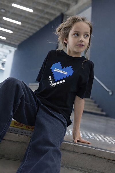 DM DOLCE MORE تي شيرت للأطفال مطبوع عليه PALAIS DE TOKYO مقاس كبير للجنسين 1GH3