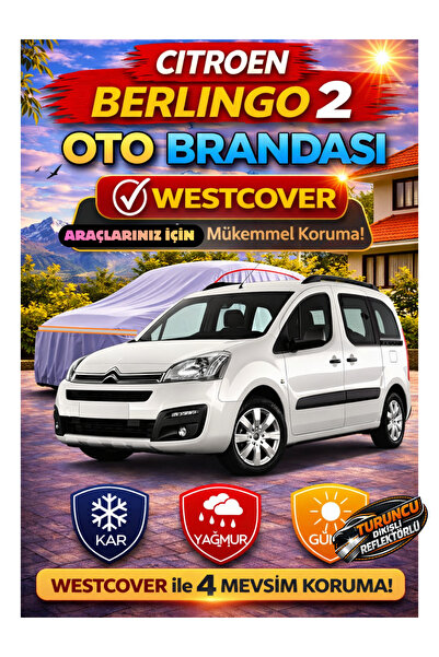 WestCover غطاء سيارة سيتروين بيرلينجو 2 متوافق (خياطة برتقالية-ريفي) من ماركة...