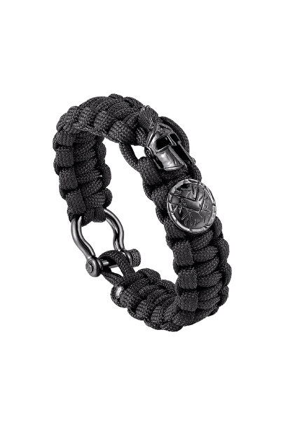 EFAYN.RO Bratara barbati, model impletit, casca si scut razboinic spartan, di...