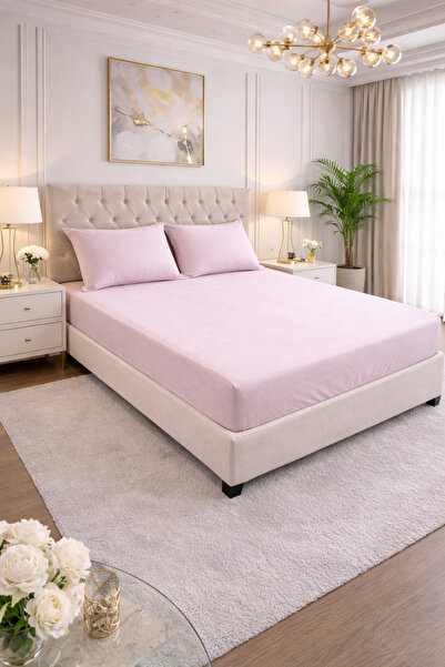 LaraLisa Ranforce Fabric 1 Piece Fitted Sheet 2 Pieces Pillowcase Double Bed ...