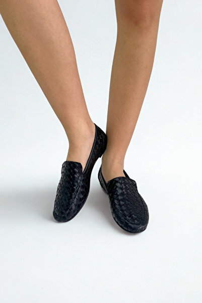 inizio Pantofi de damă tricotati negri talpă plată P9040