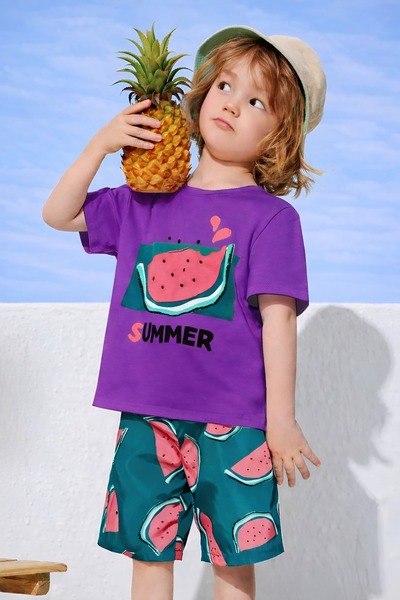 E-ROMA Summer Watermelon Oversized Unisex Children's T-Shirt 1Gh5