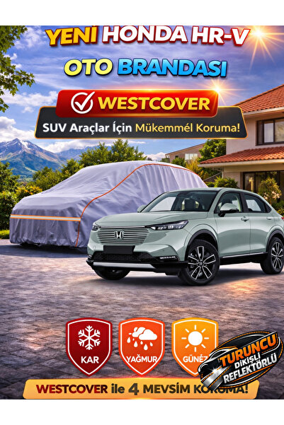 WestCover غطاء سيارة متوافق مع هوندا HR-V SUV (خياطة برتقالية-رمادية)، غطاء س...