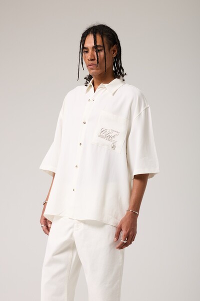 2512 Clothing قميص قصير الأكمام كبير الحجم