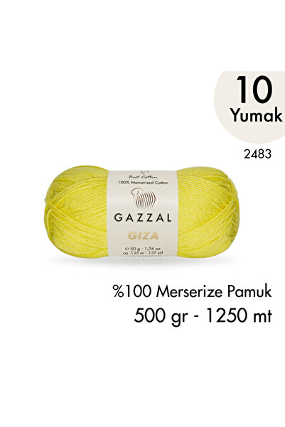 Gazzal Giza 2483 Merserize Pamuk El Örgü İpliği 500 gr