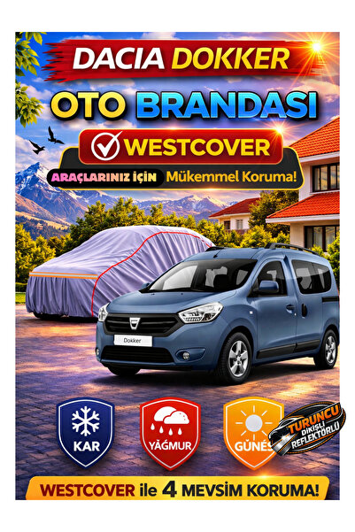 WestCover غطاء سيارة أوتوماتيكي متوافق مع داسيا دوكر (خياطة برتقالية-رفا)، خي...