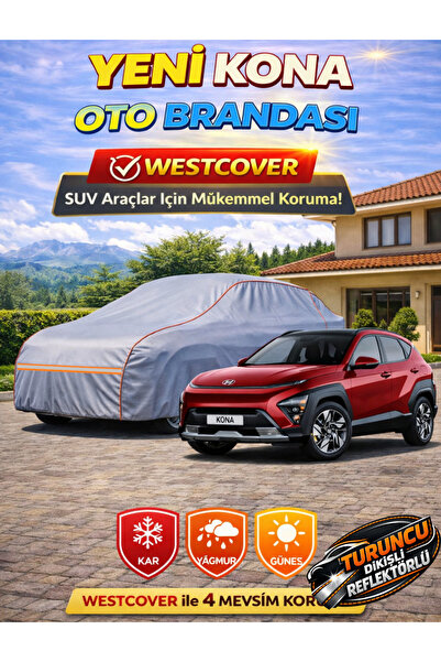 WestCover غطاء سيارة جديد متوافق مع هيونداي كونا SUV (خياطة برتقالية-رمادية)،...