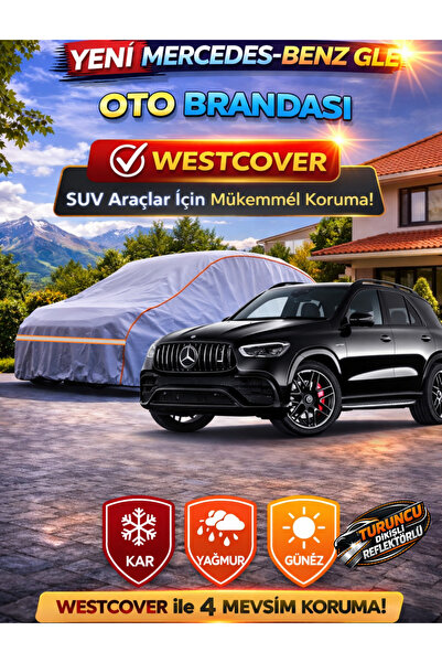 WestCover غطاء سيارة مرسيدس GLE SUV متوافق (خياطة برتقالية-رمادي) من ماركة أو...