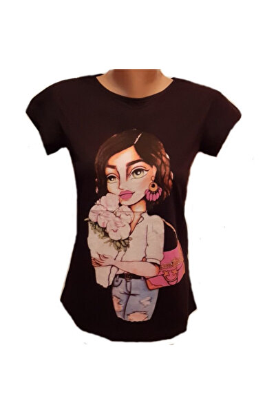 OEM Lady T-shirt B019, black color,