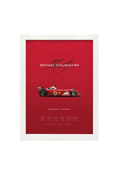 KAYNOCK Michael Schumacher Ferrari F2004 Poster Tablo F1 Formula 1 Dijital Ta...