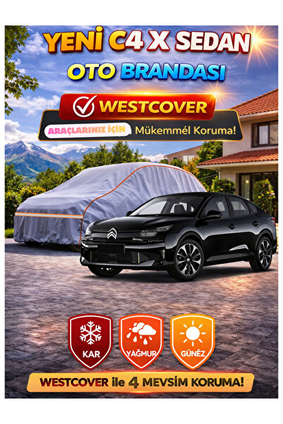 WestCover غطاء سيارة سيتروين C4X سيدان متوافق (خياطة برتقالية-رفل) من ماركة أ...