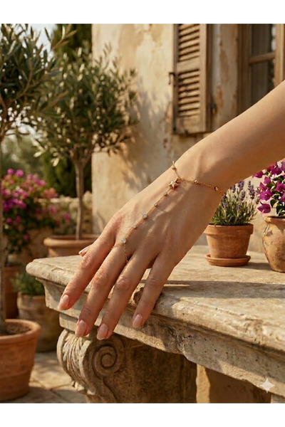 Florhas Minimalist Yıldız El Takısı - Bohem Tasarım Zirkon Taşlı Şahmeran