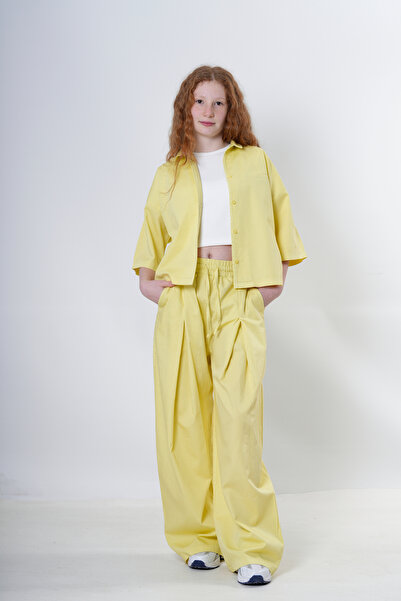 HayKids Girl's Short-Sleeved Shirt and Wide-Leg Pants Set - Comfortable and S...