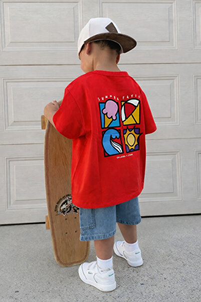 DM DOLCE MORE Summer Printed Oversized Unisex Children's T-Shirt 1Gh4