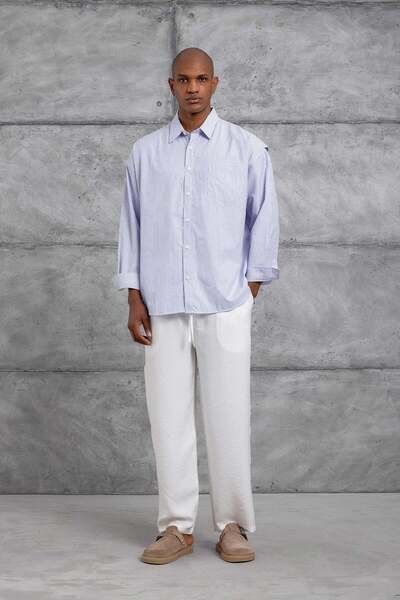 NOMARC Blue Striped Oversized Shirt