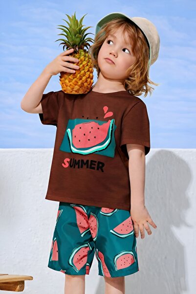 BENROMA تي شيرت صيفي للأطفال كبير الحجم للجنسين 1GH5