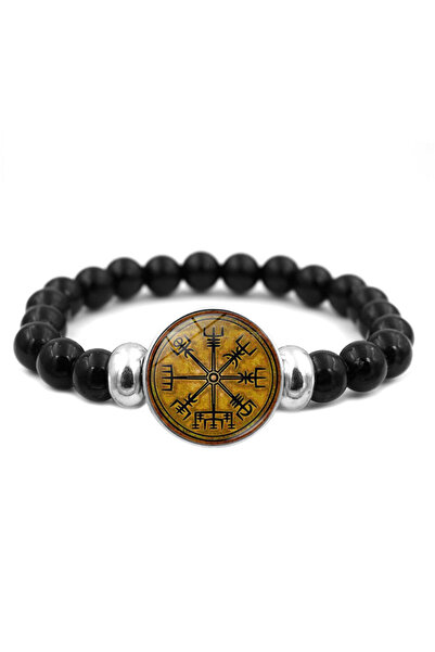 EFAYN.RO Bracelet, viking compass model, Nordic rune amulet accessory, elasti...