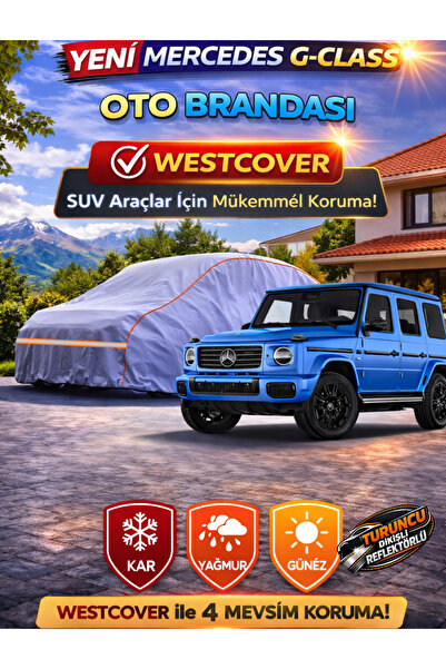 WestCover غطاء سيارة مرسيدس جي كلاس SUV متوافق (خياطة برتقالية-رمادي) من مارك...