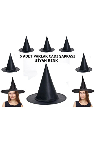 Lisinya Набір із 6 блискучих капелюхів відьми з дралоном чорного кольору (сум...