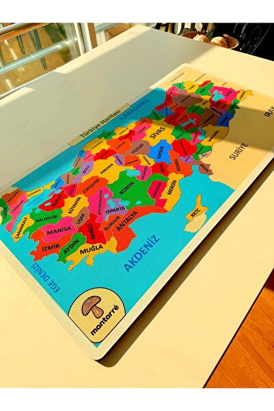 Mantarre Renkli Türkiye Cumhuriyeti Puzzle Standart Ölçü (48 × 24 cm)