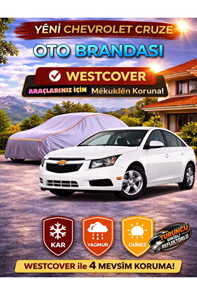 WestCover غطاء سيارة شيفروليه كروز سيدان متوافق (خياطة برتقالية-رفل) من ماركة...