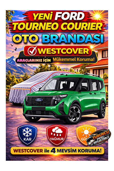 WestCover غطاء سيارة جديد متوافق مع فورد تورنيو كورير 2026 (خياطة برتقالية-رم...