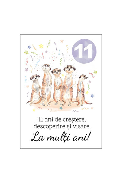 OEM Birthday card with envelope, 11 years, 13x18cm, cardboard