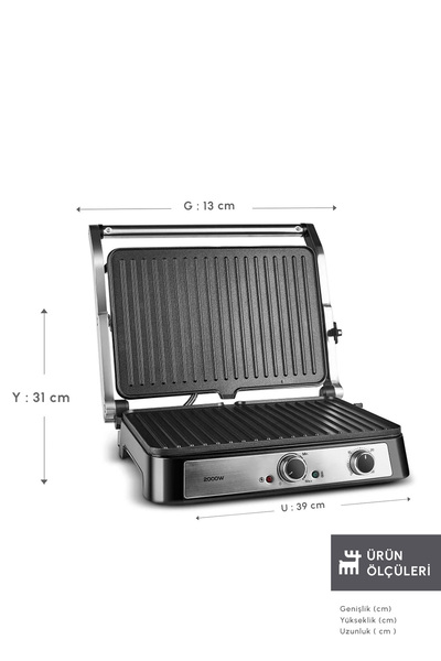 Emsan Toastmate 6 Dilim Kapasiteli Zaman Ayarlı Döküm Plakalı Izgara ve Tost Makinesi Inox 2000W