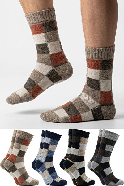 KARDEŞLER ÇORAP Ανδρικές κάλτσες Lambswool Winter πολύχρωμες κάλτσες 4 πακέτο