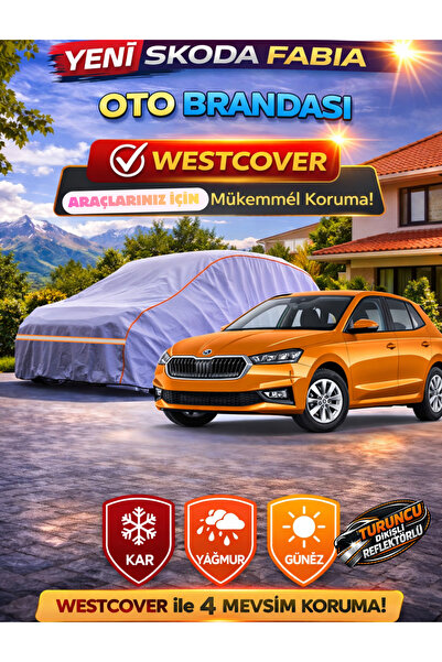 WestCover غطاء سيارة جديد متوافق مع سكودا فابيا إتش بي (خياطة برتقالية-ريف) ،...