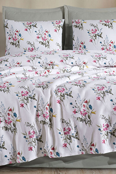 Enlora Home Desenli Pike Örtü Çift Kişilik Açelya Beyaz (Pike)