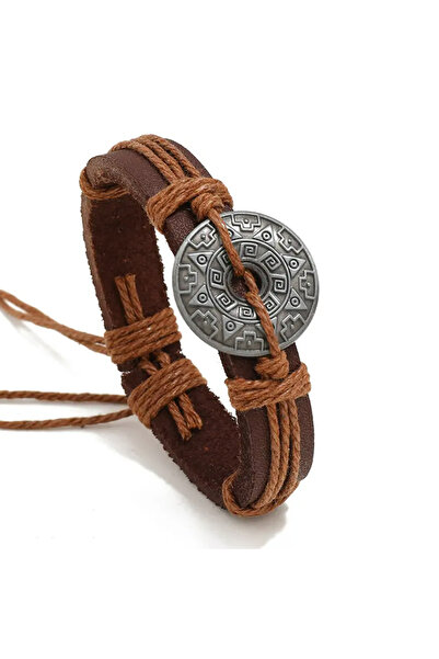 EFAYN.RO Bracelet with runes and Viking amulet, Nordic model, adjustable, uni...