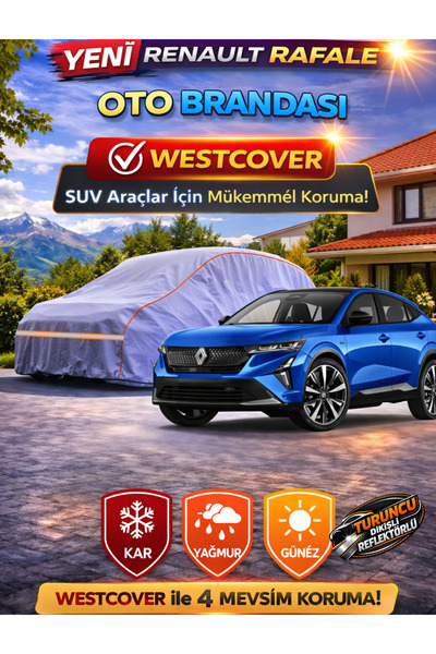 WestCover غطاء سيارة جديد متوافق مع رينو رافال (برتقالي مع خياطة) من ماركة أو...