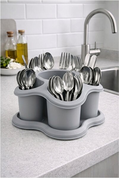 Ovio Ev&Yaşam Mutfak Tezgah üstü Kaşıklık ve Düzenleyici 5 Bölmeli Çok Amaçlı...