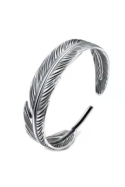 EFAYN.RO Vintage bracelet, delicate feather pattern, strong feather theme, un...