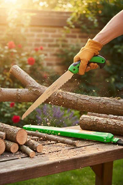 Hand Sfd 270 mm Pala Boylu İnce Dişli Kılıflı Yeşil El Testeresi