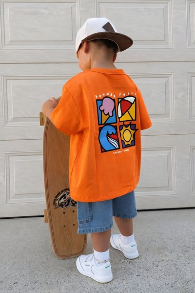 BENROMA TRICOU DE VARĂ CU IMPRIMEU, MĂRIME MARE, UNISEX, PENTRU COPII 1GH4