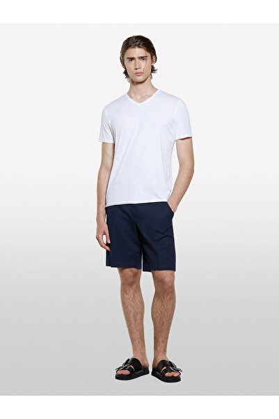 Sisley Men's 100% Cotton Slit Detailed Regular Fit Bermuda Shorts 325P4Gj0S90...