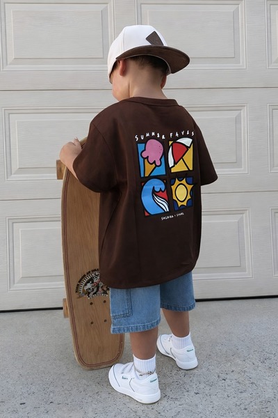 BENROMA TRICOU DE VARĂ CU IMPRIMEU, MĂRIME MARE, UNISEX, PENTRU COPII 1GH4