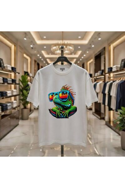 playwear تي شيرت بطبعة ضفدع مع نظارات، مقاس مطبوع 100% قطن كبير الحجم، فضفاض،...