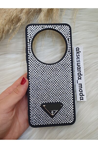 ZB Aksesuarda Moda Redmi 14C 4g and 5g Compatible Luxury Full Stone Branded Case