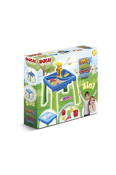 Sayıcı Kids Kum ve Su Oyun Masası 3in1 Düz Masaya Dönüşen Eğitici Aktivite Ma...