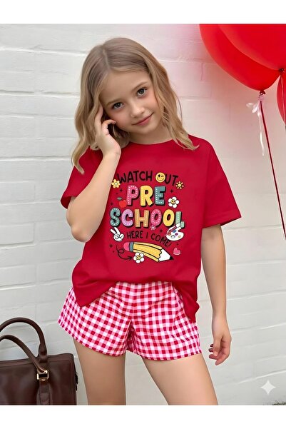 BENROMA تي شيرت مطبوع للأطفال من الجنسين من ماركة بري سكول 2GH5