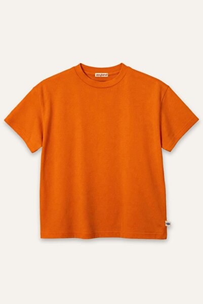 Zeyland Kız Erkek Çocuk Oversize T-shirt - Turuncu