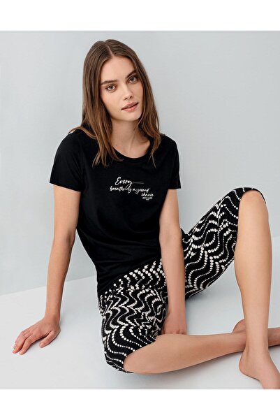 Pierre Cardin Women's Printed Capri Pajama Set – 50% Cotton 50% Modal, Short ...