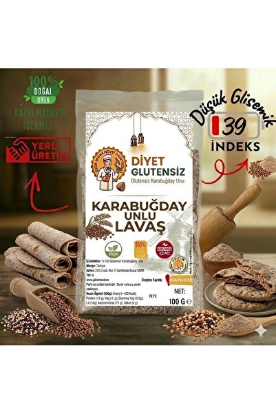 Diyet Glutensiz Glutensiz Karabuğday Unlu Lavaş 5 Adet