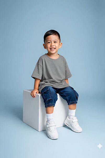 BENROMA تي شيرت للأطفال بدون طباعة 2GH2