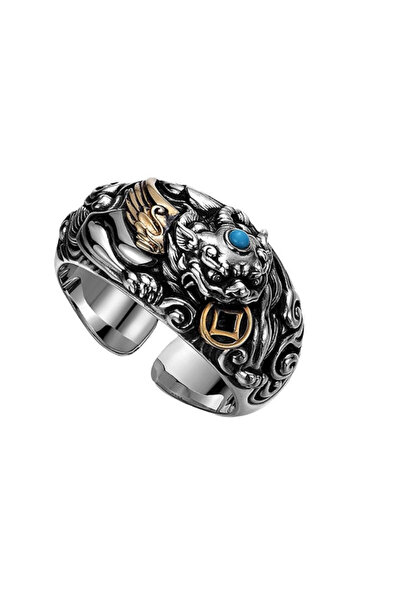 EFAYN.RO Inel unisex, model chinezesc pixiu, tematica lucky ring, reglabil, a...