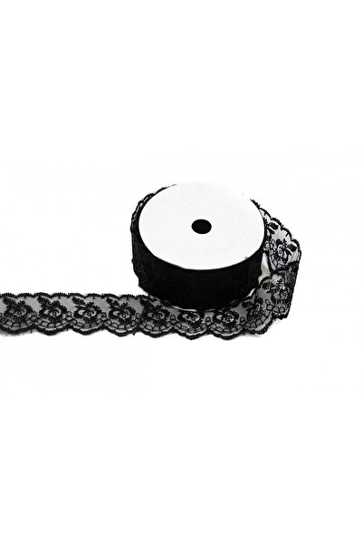OEM Set 3 role Panglica Dantela Brodata 4cm Negru